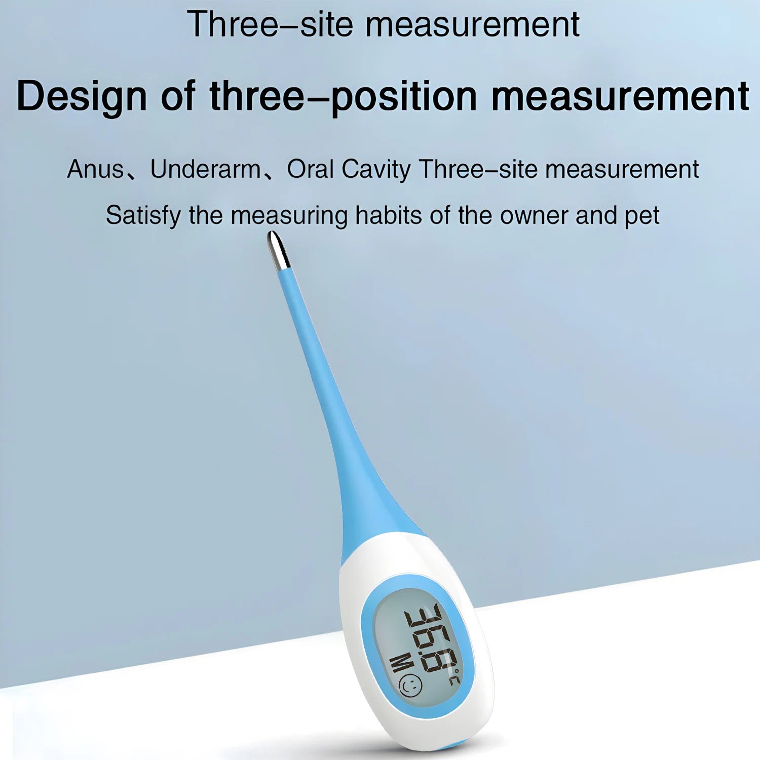 Pet Thermometer, LED Digital Electronic Veterinary Thermometer, Safe Accurate Temperature Tool for Dog and Cat