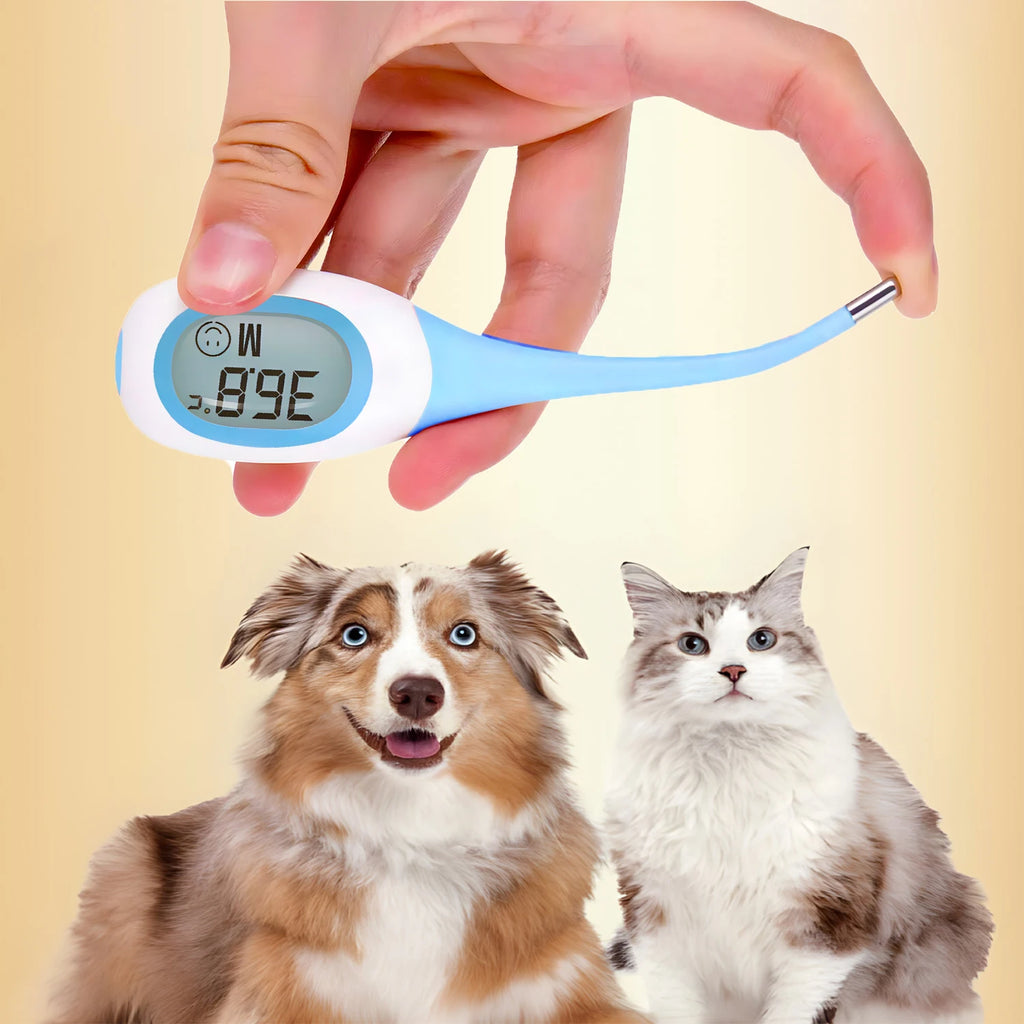 Pet Thermometer, LED Digital Electronic Veterinary Thermometer, Safe Accurate Temperature Tool for Dog and Cat